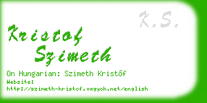 kristof szimeth business card
